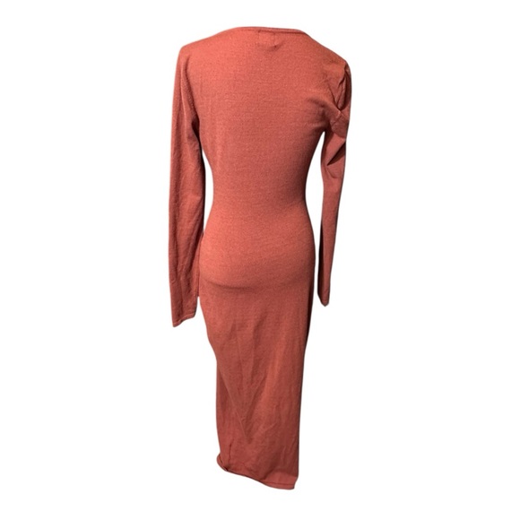 Sofia Richie x Bar III Terracotta Long Sleeve Sweater Bodycon Dress Size Medium - Picture 6 of 8